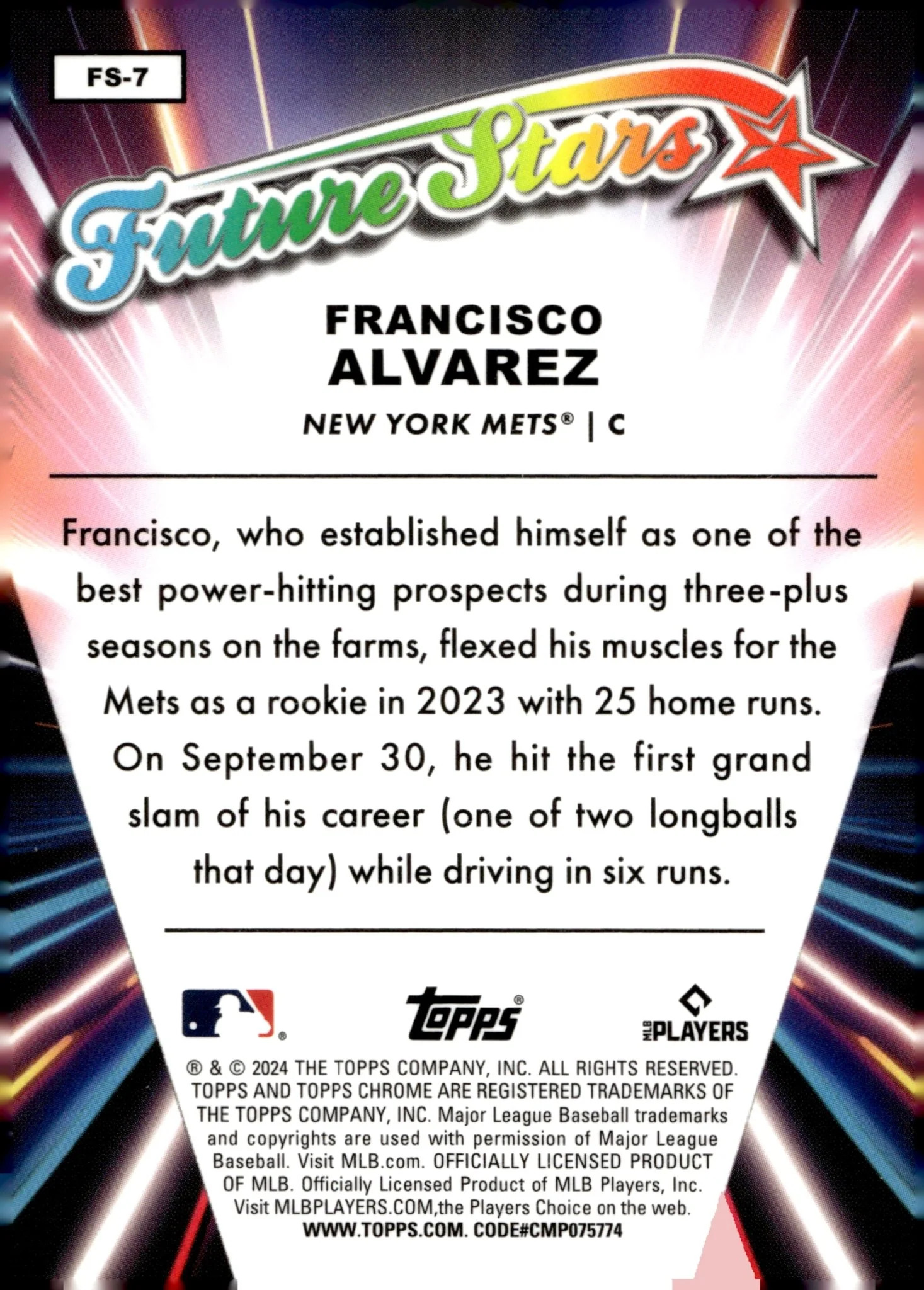 Francisco Alvarez 2024 Topps Chrome Future Stars Refractor #FS-7