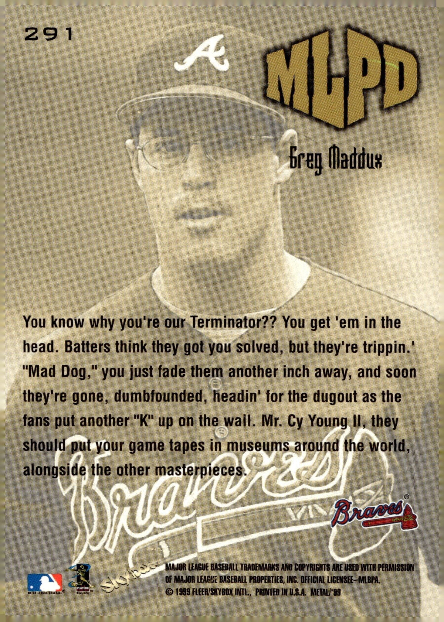Greg Maddux 1999 Skybox Metal Universe #291
