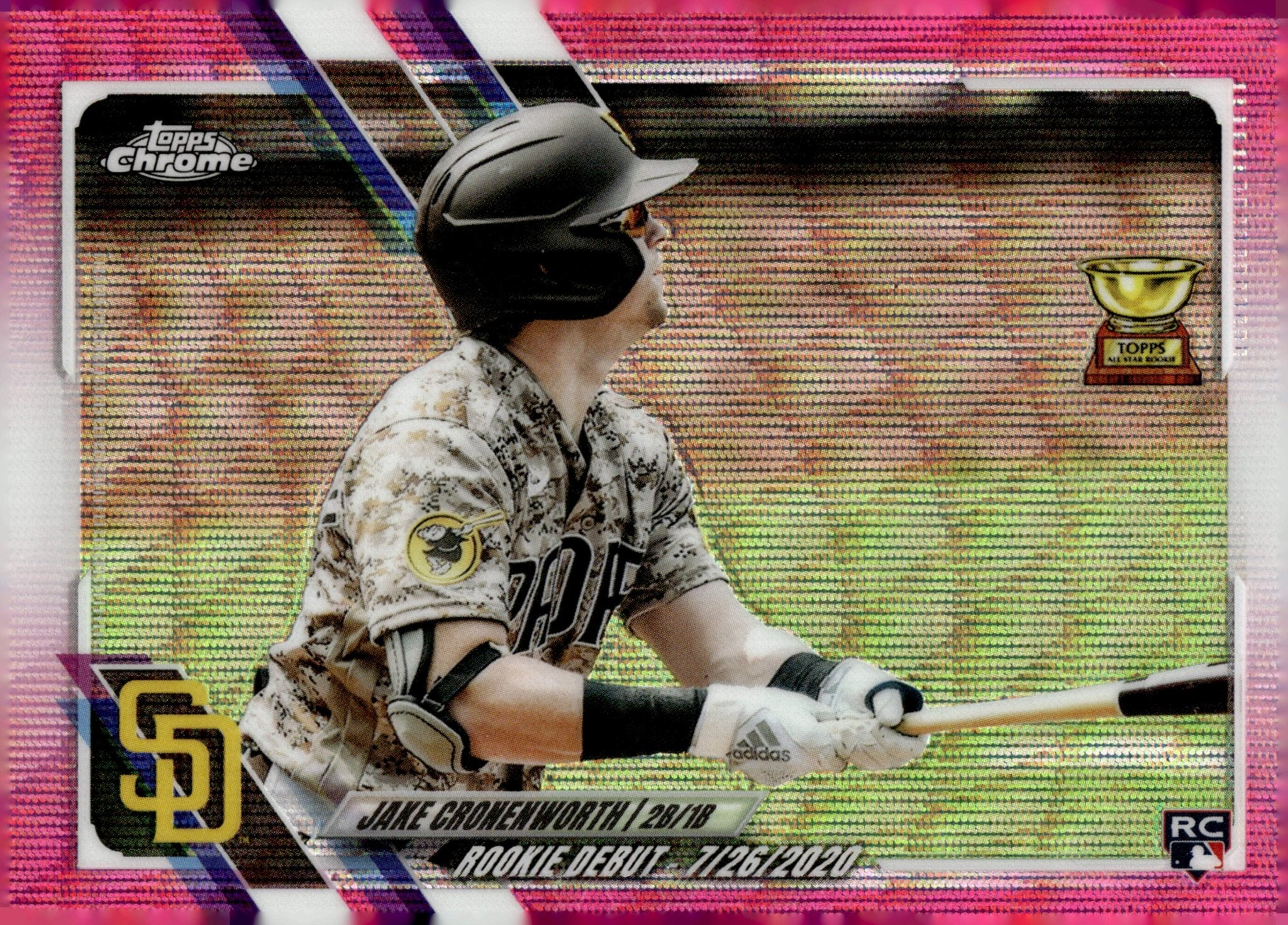 Jake Cronenworth 2021 Topps Chrome Update Series Pink Wave Refractor RC #USC25