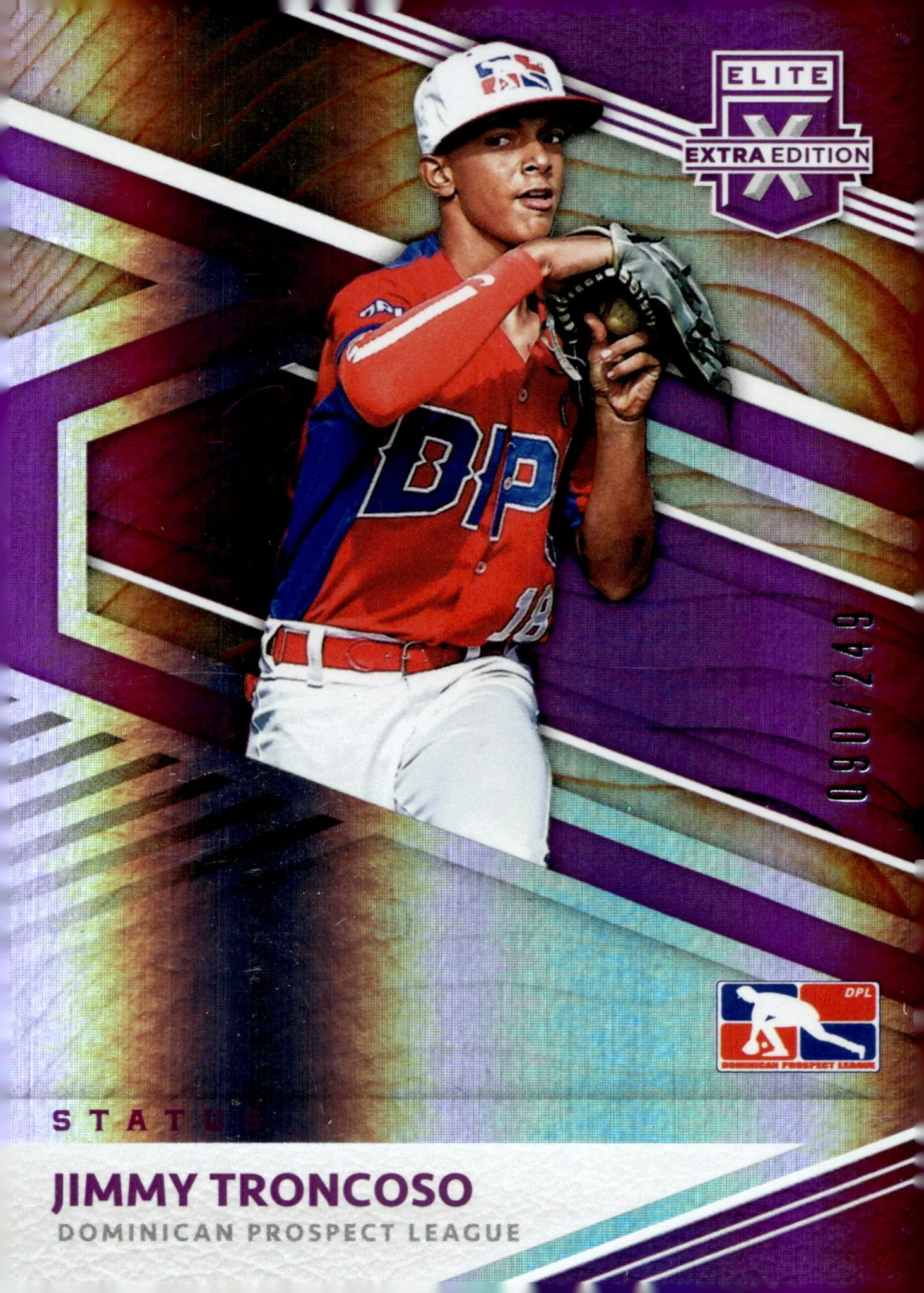 Jimmy Troncoso 2020 Panini Elite Extra Edition Status Purple 090/249 #177