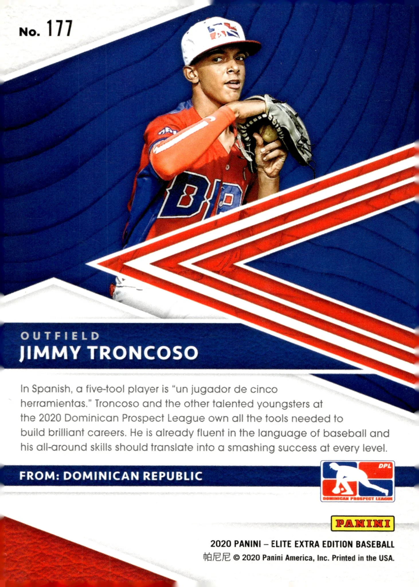 Jimmy Troncoso 2020 Panini Elite Extra Edition Status Purple 090/249 #177