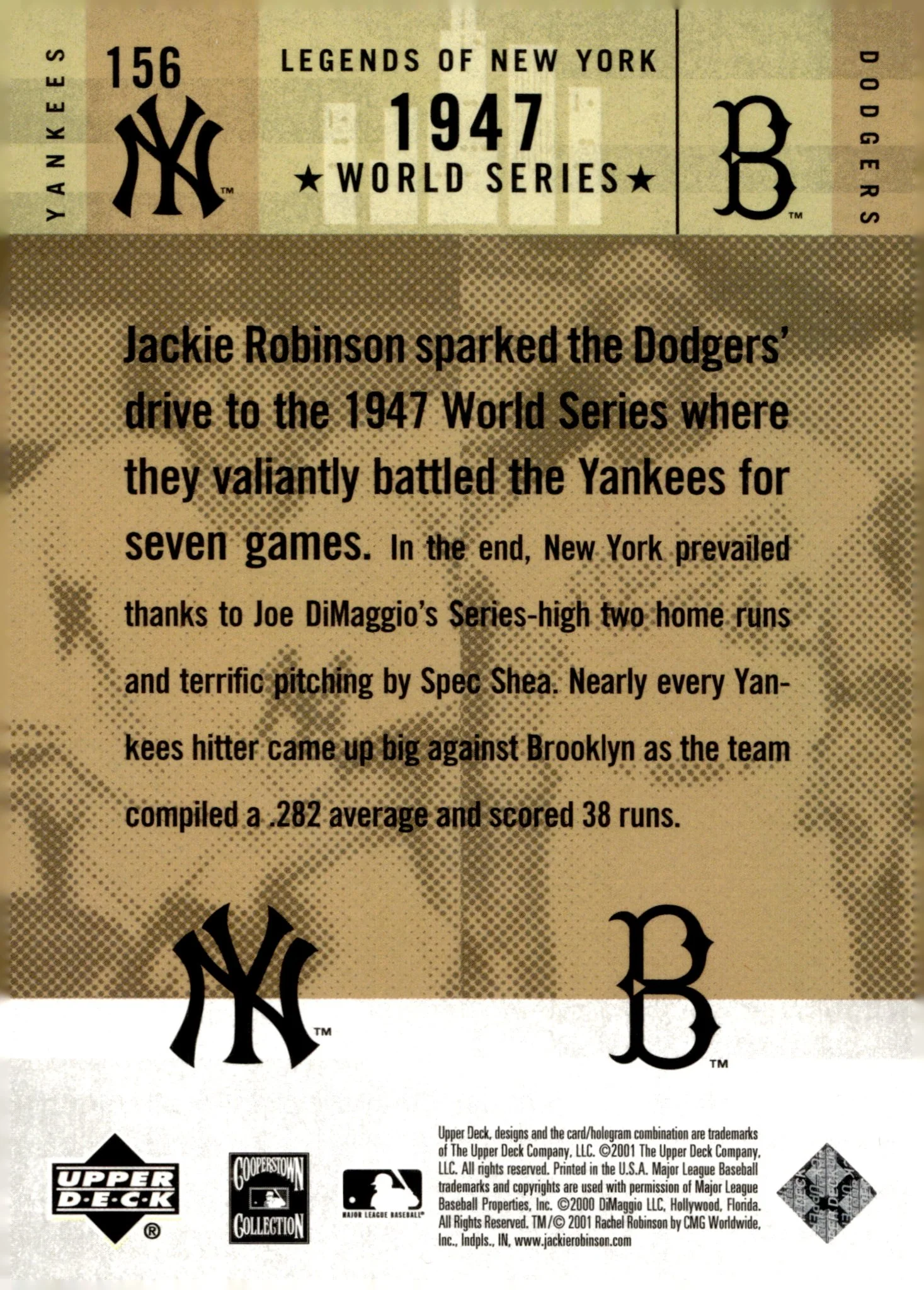 1635-doe-dimaggio-jackie-robinson-2001-upper-deck-legends-of-new-york-156-2.webp Doe DiMaggio / Jackie Robinson 2001 Upper Deck Legends of New York #156