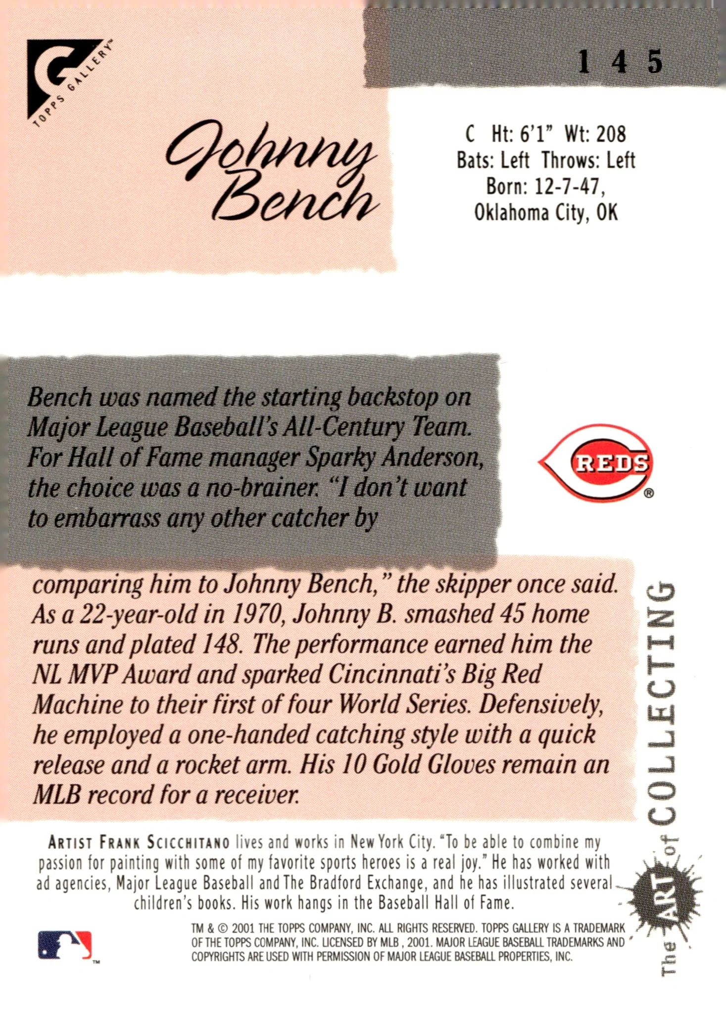 Johnny Bench 2001 Topps Gallery #145