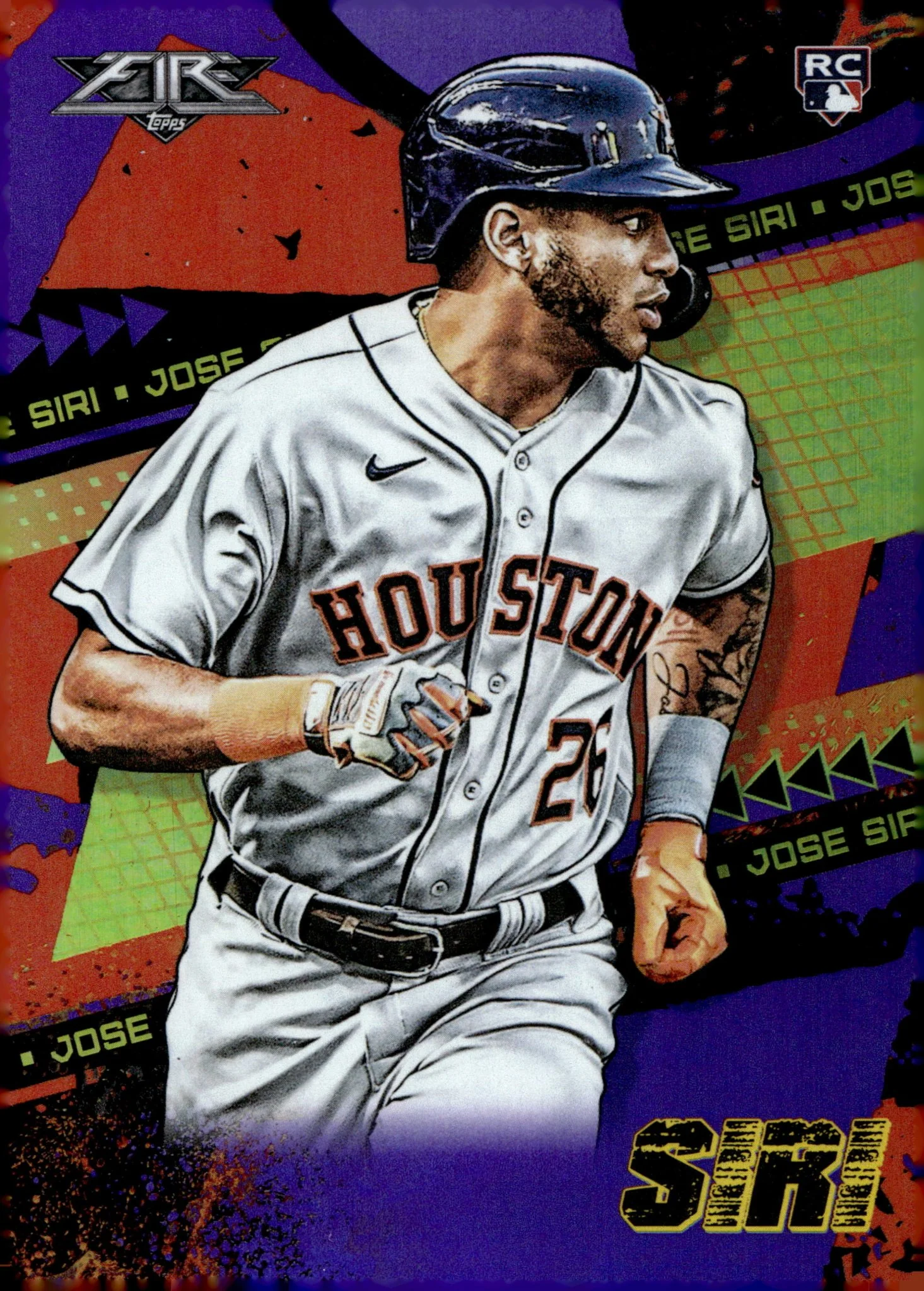Jose Siri 2022 Topps Fire Purple RC 20/99 #4