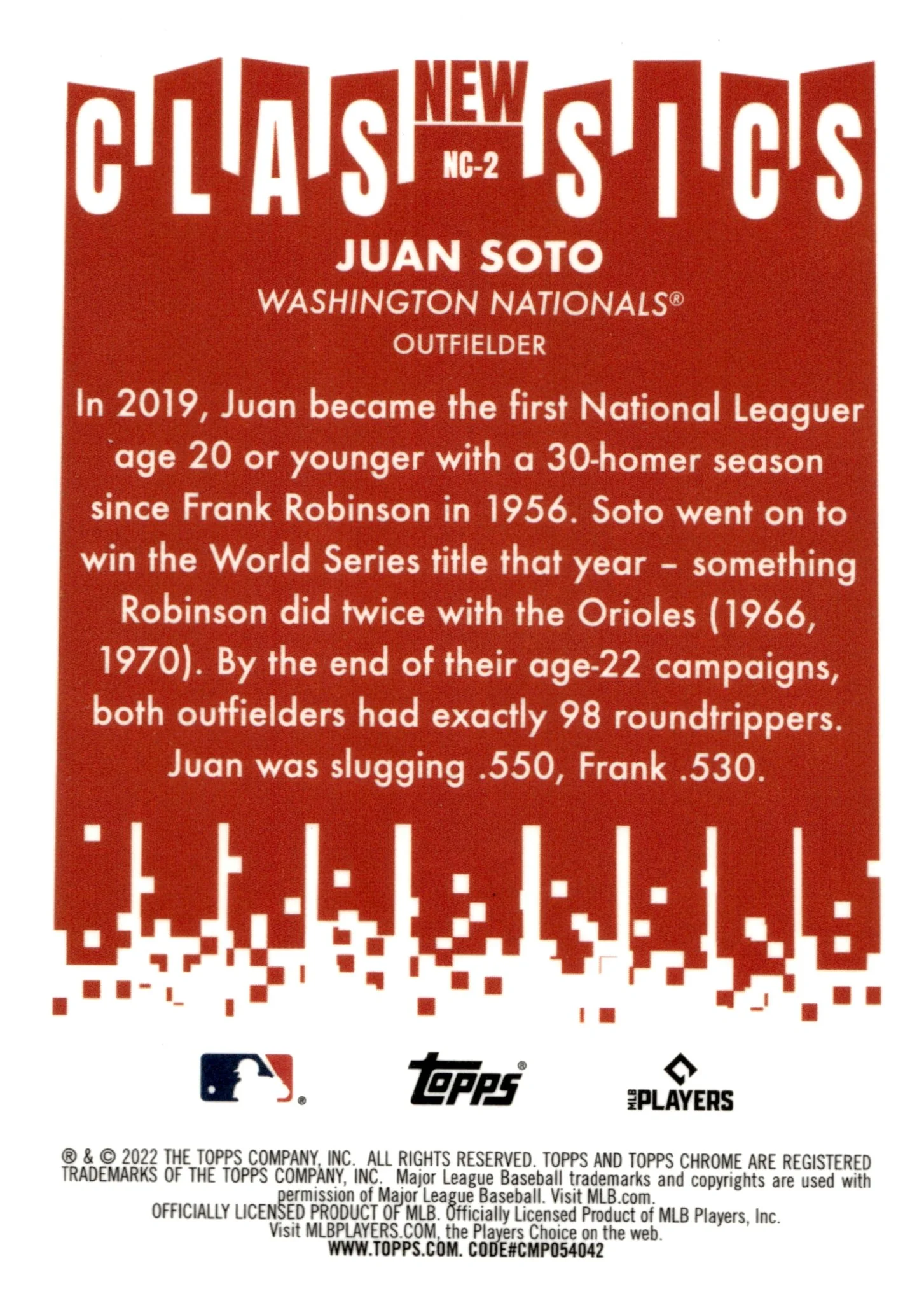 Juan Soto 2022 Topps Chrome New Classics Refractor #NG-2 #1