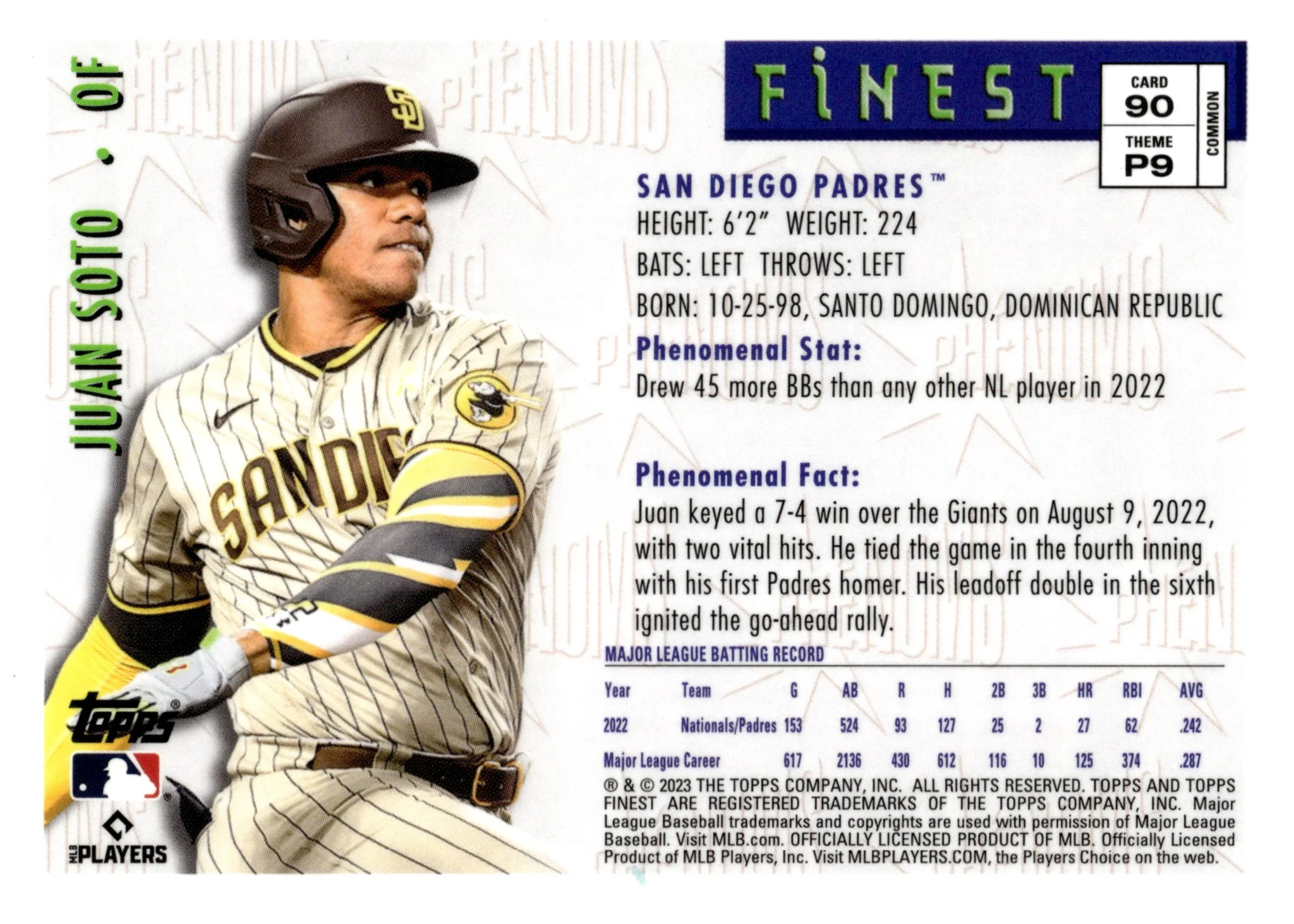Juan Soto 2023 Topps Finest Phenoms #90