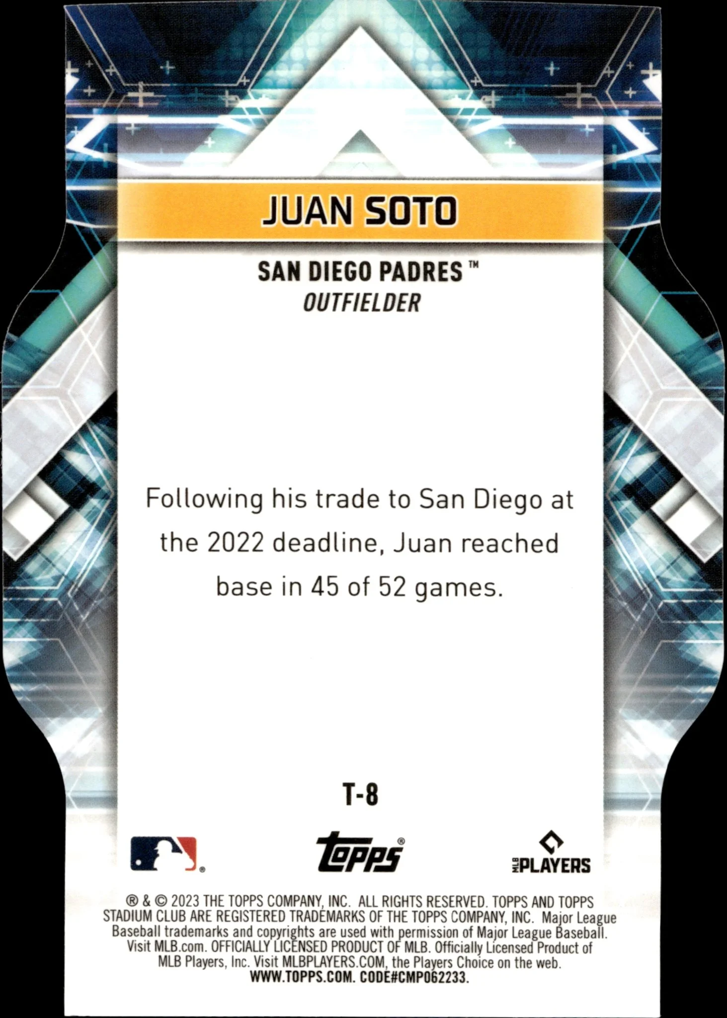 Juan Soto 2023 Topps Stadium Club Triumvirates Die-Cut #T-8