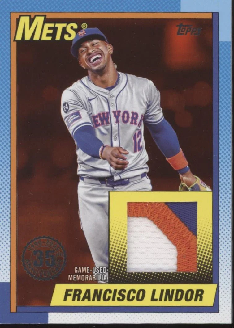 Francisco Lindor 2025 Topps 35th Anniversary '90 Swatch 11/25 #T90R-FL