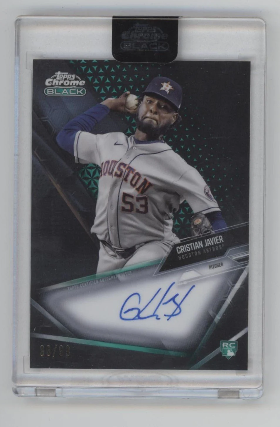 1694-cristian-javier-2021-topps-chrome-black-green-refractor-rc-auto-96-99-cba-cja-1.webp Cristian Javier 2021 Topps Chrome Black Green Refractor RC Auto 96/99 #CBA-CJA