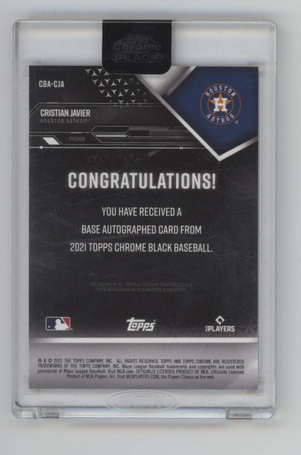 1694-cristian-javier-2021-topps-chrome-black-green-refractor-rc-auto-96-99-cba-cja-2.webp Cristian Javier 2021 Topps Chrome Black Green Refractor RC Auto 96/99 #CBA-CJA