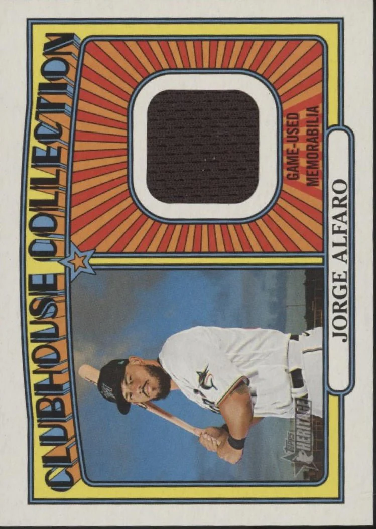 Jorge Alfaro 2021 Topps Heritage Clubhouse Collection Swatch #CCR-JAL