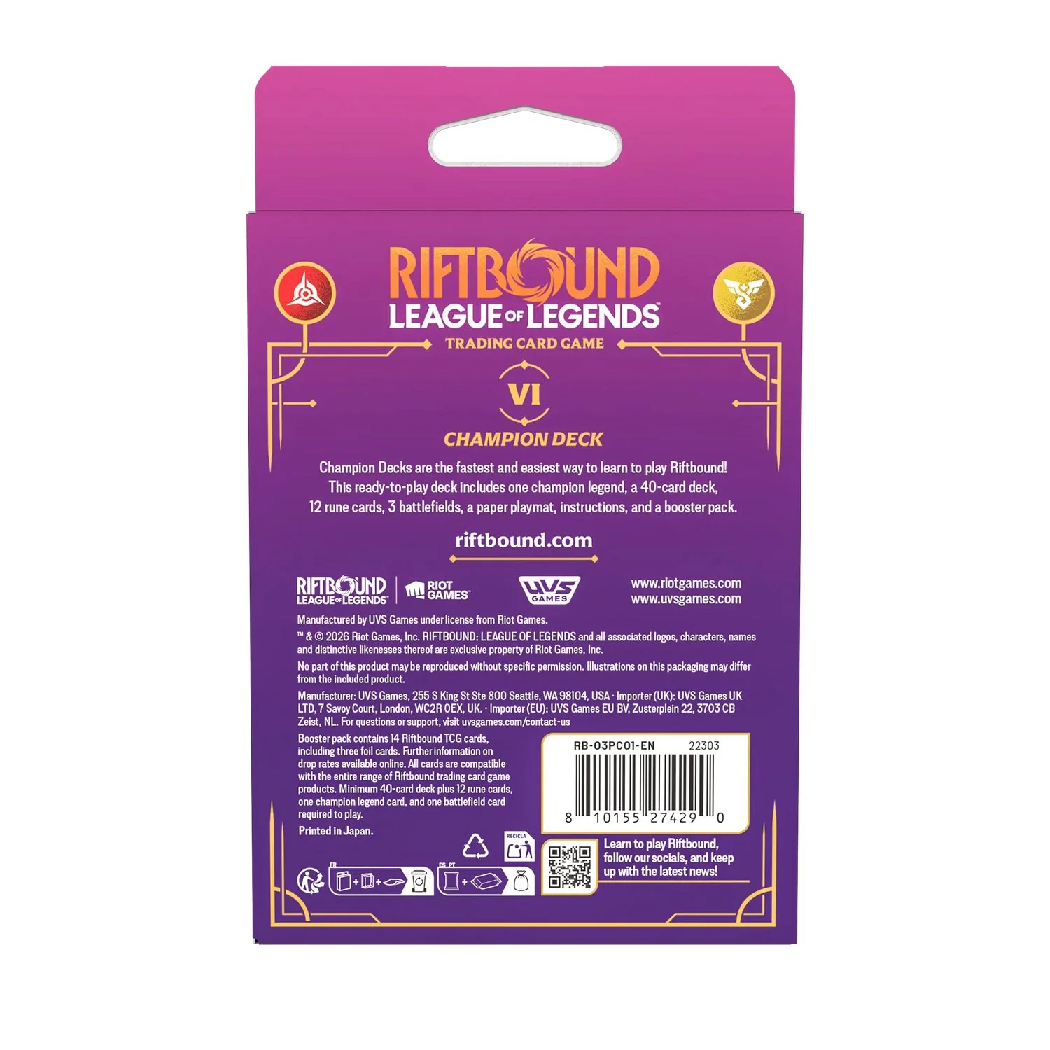 Riftbound TCG: Unleashed Champion Deck (Vi)