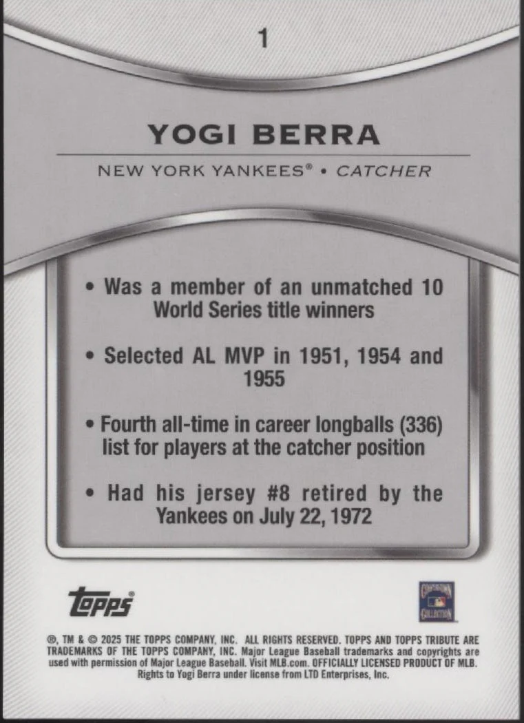 1700-yogi-berra-2025-topps-tribute-1-2.webp Yogi Berra 2025 Topps Tribute #1