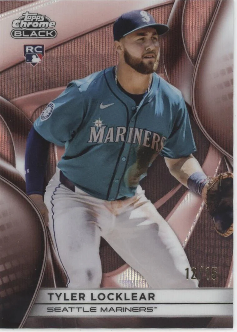 Tyler Locklear 2025 Topps Chrome Black Rose Gold Wave Refractor RC 12/15 #117