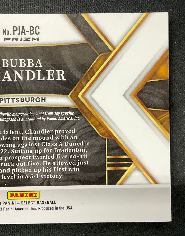Bubba Chandler 2023 Panini Select Prizm Swatch RC Auto 1 of 1