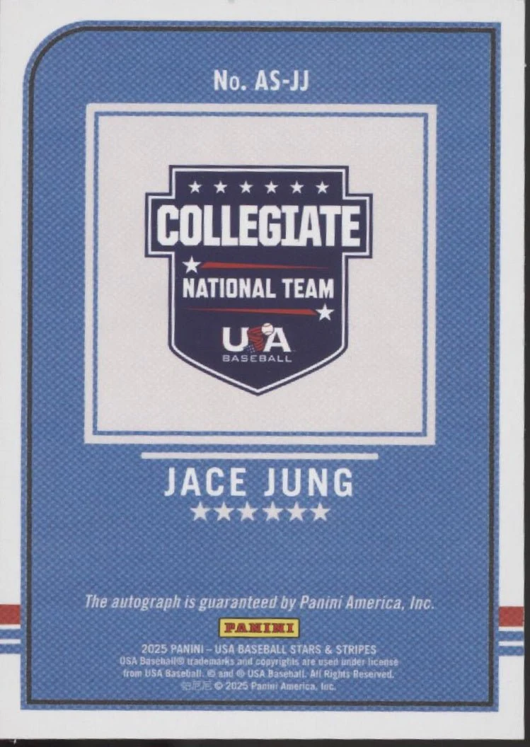 1717-jace-jung-2025-panini-usa-baseball-stars-stripes-throwback-holo-auto-as-jj-2.webp Jace Jung 2025 Panini USA Baseball Stars & Stripes Throwback Holo Auto #AS-JJ