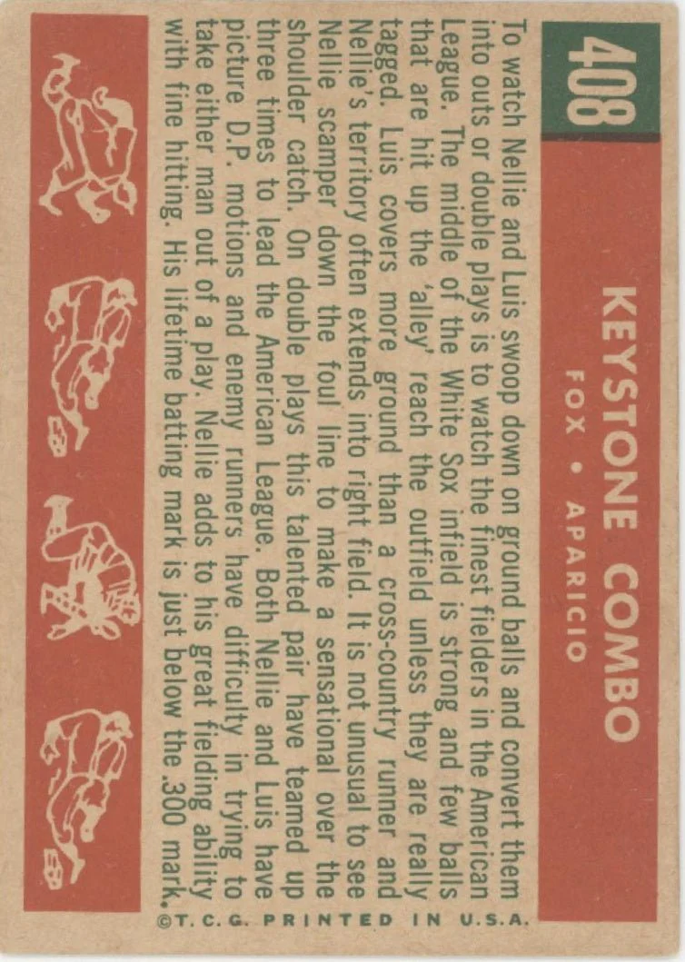 Keystone Combo 1959 Topps Nellie Fox / Luis Aparicio #408 VG-EX #2