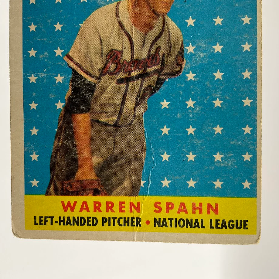 Warren Spahn 1958 Topps #494 Milwaukee Braves PR