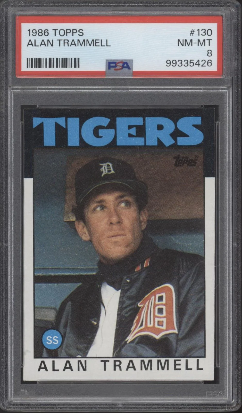 Alan Trammell 1986 Topps #130 PSA 8