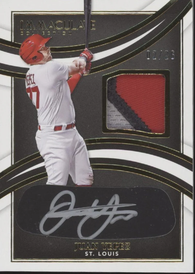 Juan Yepez 2022 Panini Immaculate Collection Swatch RC Auto 02/26 #IBP-JY