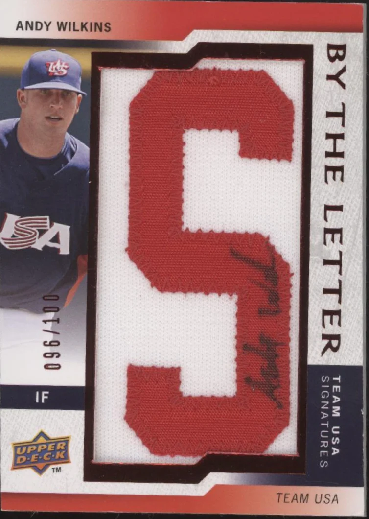 Andy Wilkins 2009 Upper Deck USA By the Letter Swatch Auto 096/100 #BTLU-AW