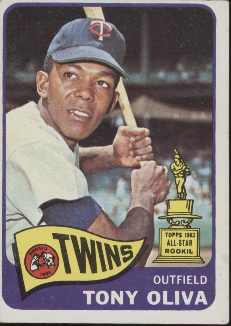 1798-tony-oliva-1965-topps-340-minnesota-twins-vg-ex-2-1.webp Tony Oliva 1965 Topps #340 Minnesota Twins VG-EX #2