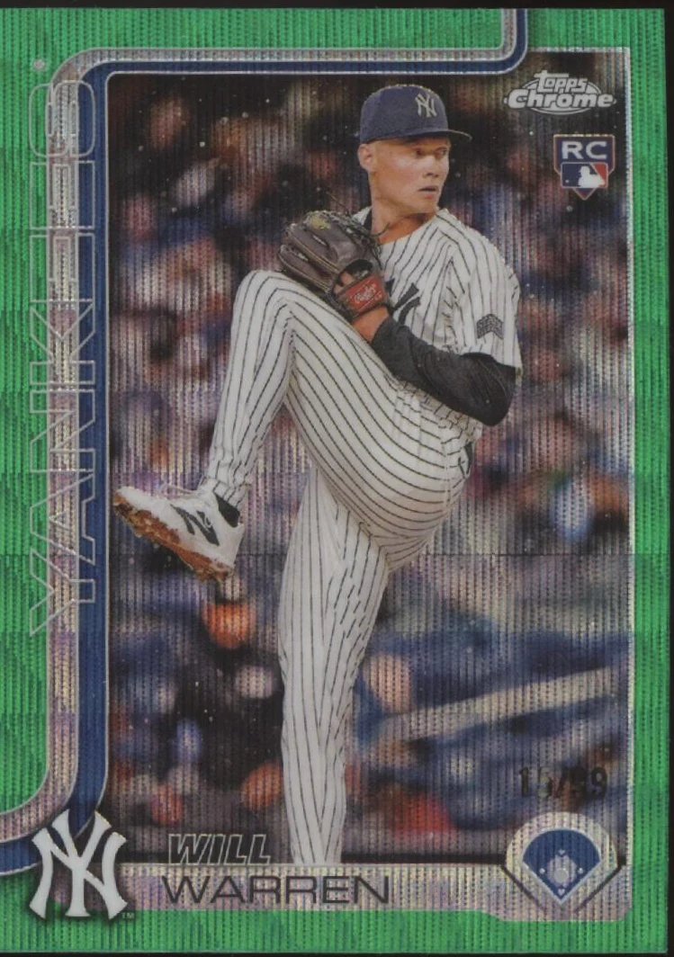 Will Warren 2025 Topps Chrome Green Wave Refractor RC 15/99 #81