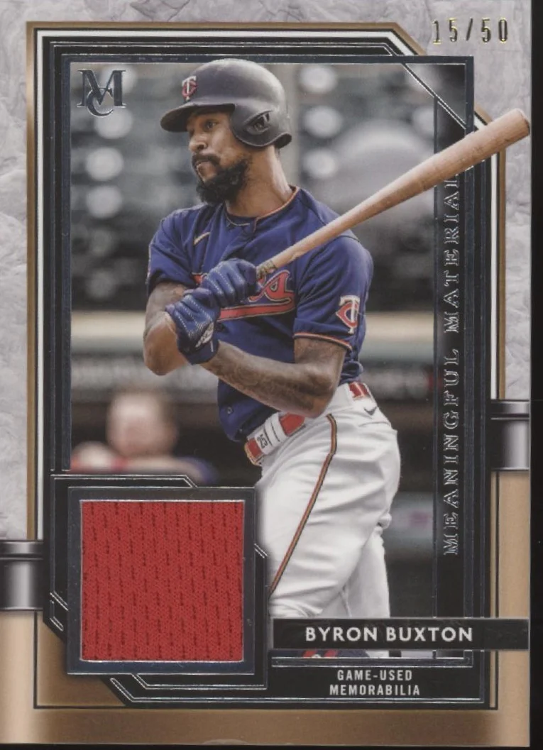 1825-byron-buxton-2021-topps-museum-collection-meaningful-material-relic-15-50-1.webp Byron Buxton 2021 Topps Museum Collection Meaningful Material Relic 15/50