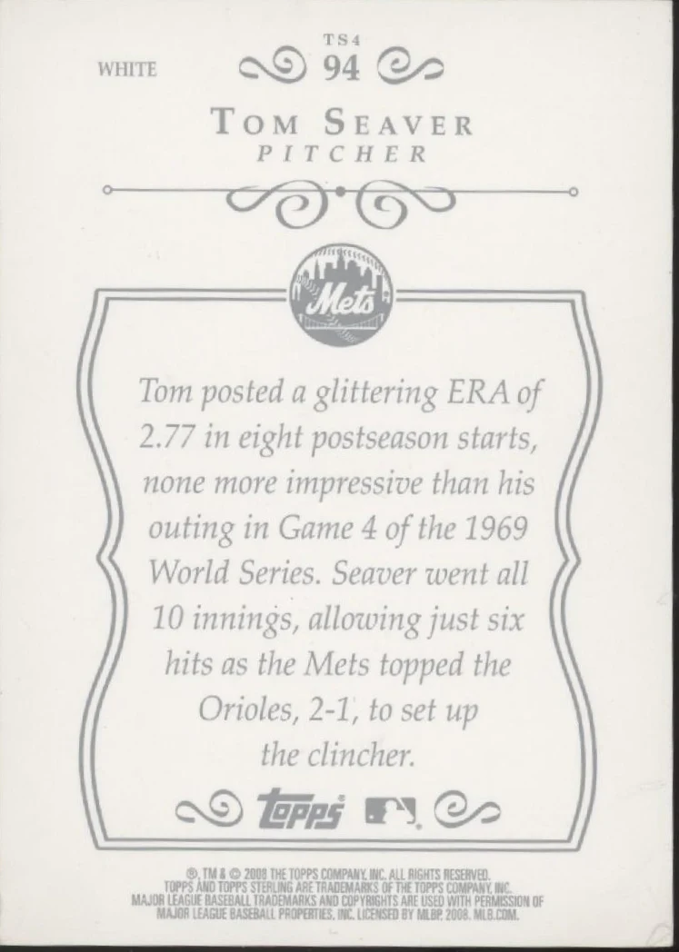 1849-tom-seaver-2008-topps-sterling-white-50-50-94-2.webp Tom Seaver 2008 Topps Sterling White 50/50 #94