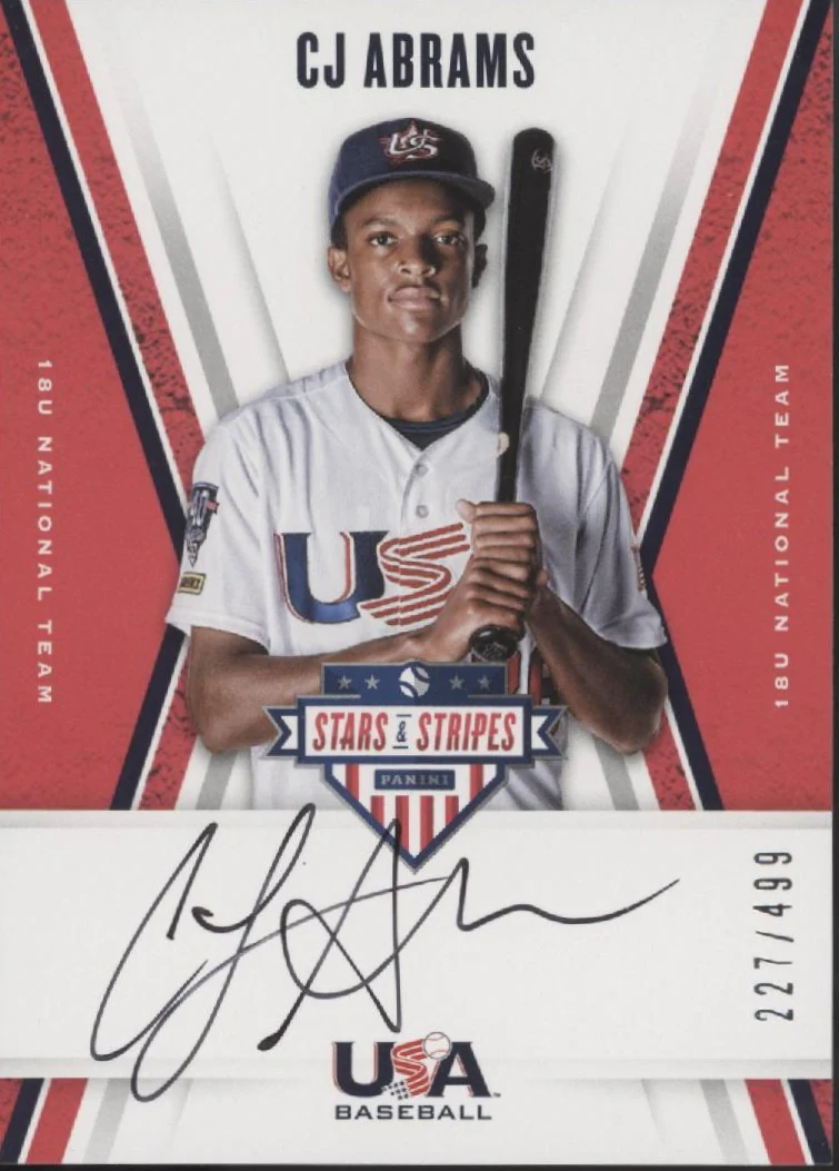 CJ Abrams 2019 Panini USA Stars & Stripes Auto 227/499 #CA