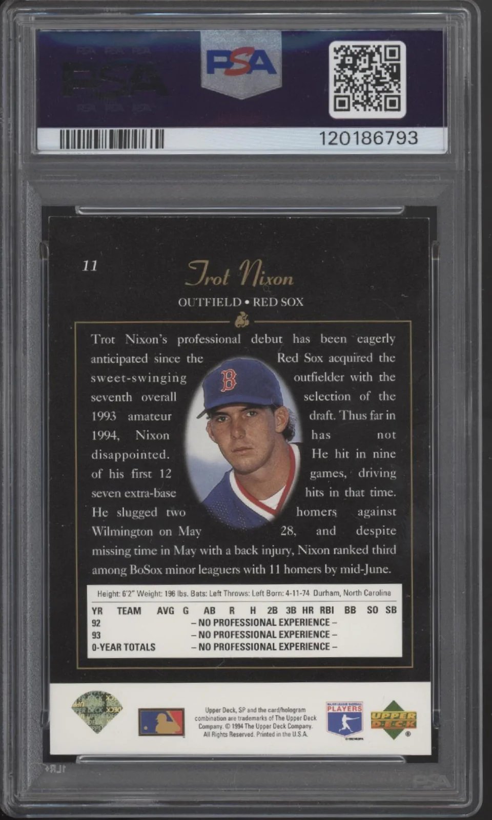 Trot Nixon 1994 Upper Deck SP Premier Prospects Foil #11 PSA 6