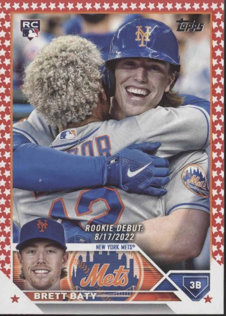 Brett Baty 2023 Topps Update Series Independence Day RC 12/76 #US158