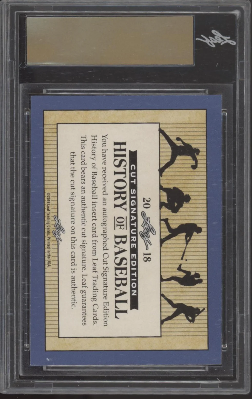 Buck Leonard 2018 Leaf History of Baseball Hall of Famer Relic Auto 39/60