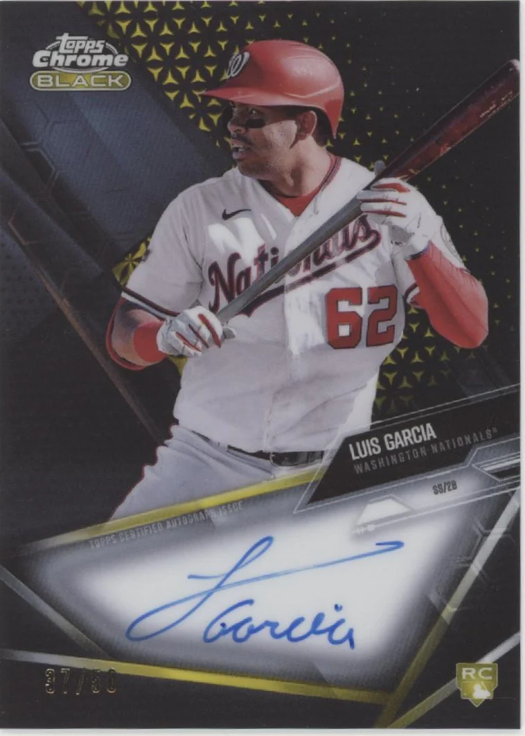 Luis Garcia 2021 Topps Chrome Black Gold Refractor RC Auto 37/50 #CBA-LG