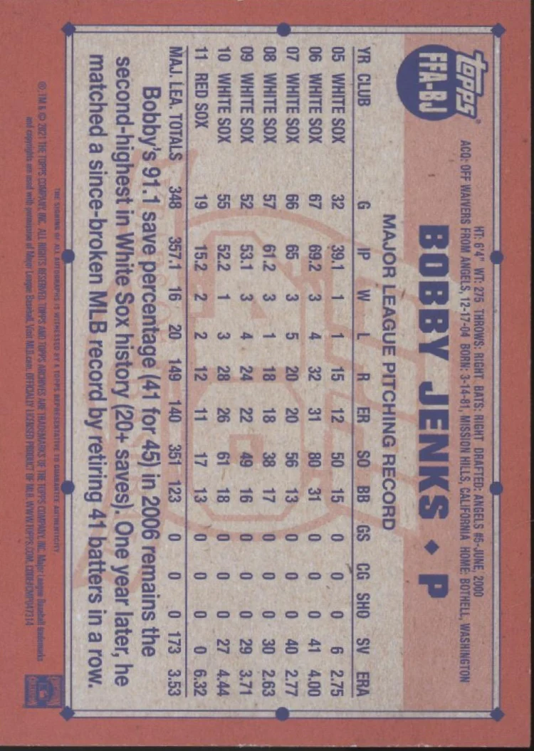 1911-bobby-jenks-2021-topps-archives-fan-favorites-auto-ffa-bj-2.webp Bobby Jenks 2021 Topps Archives Fan Favorites Auto #FFA-BJ