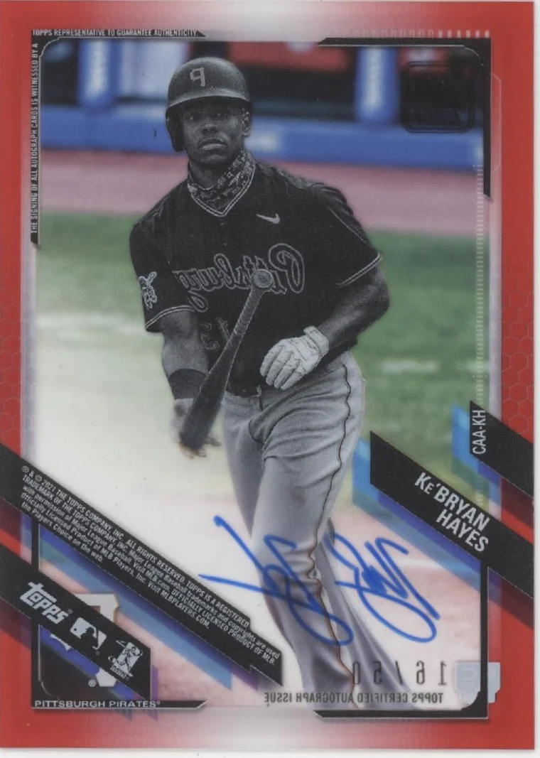 Ke'Bryan Hayes 2021 Topps Clearly Red RC Auto 16/50 #CAA-KH