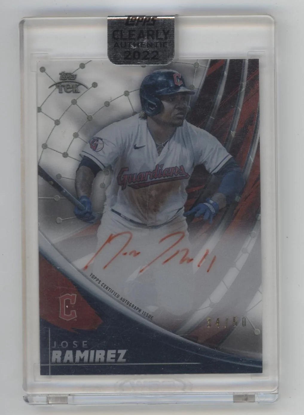 1929-jose-ramirez-2022-topps-clearly-authentic-tek-auto-34-50-tek-jr-1.webp Jose Ramirez 2022 Topps Clearly Authentic Tek Auto 34/50 #TEK-JR