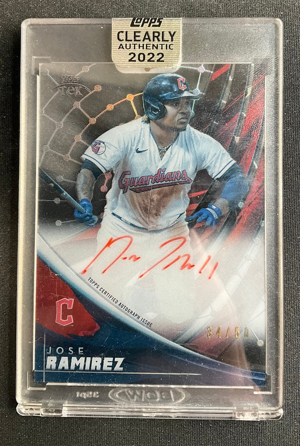 1929-jose-ramirez-2022-topps-clearly-authentic-tek-auto-34-50-tek-jr-3.jpg Jose Ramirez 2022 Topps Clearly Authentic Tek Auto 34/50 #TEK-JR