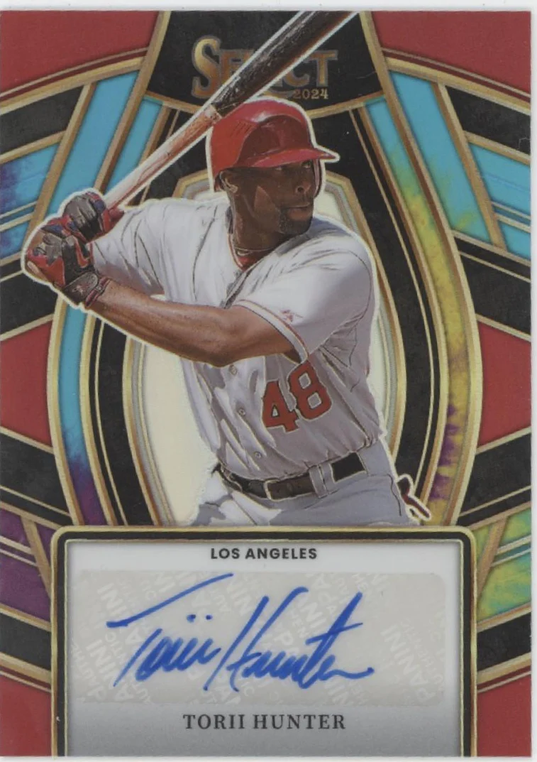 Torii Hunter 2024 Panini Select Tie Dye Prizm Auto 05/25 #SS-TH