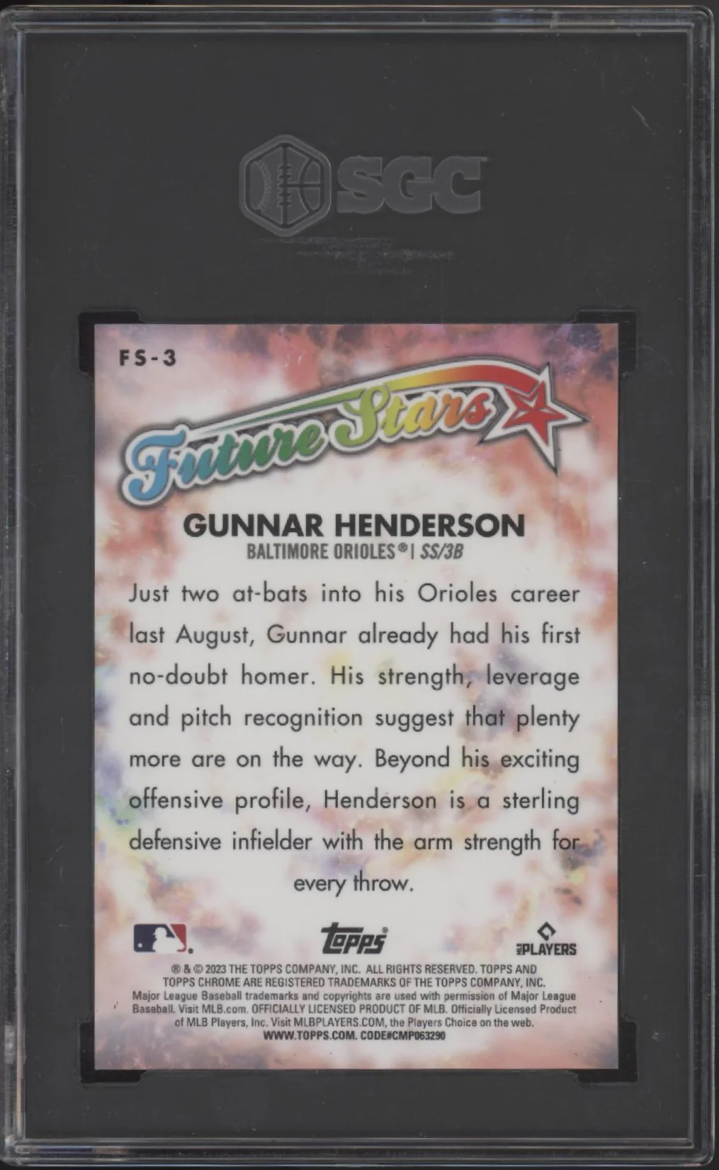 Gunnar Henderson 2023 Topps Chrome Logofractor Future Star Yellow RC 6/75 SGC 10