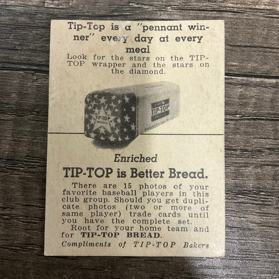 Bob Muncrief 1947 Tip-Top Bread Baseball St. Louis Browns