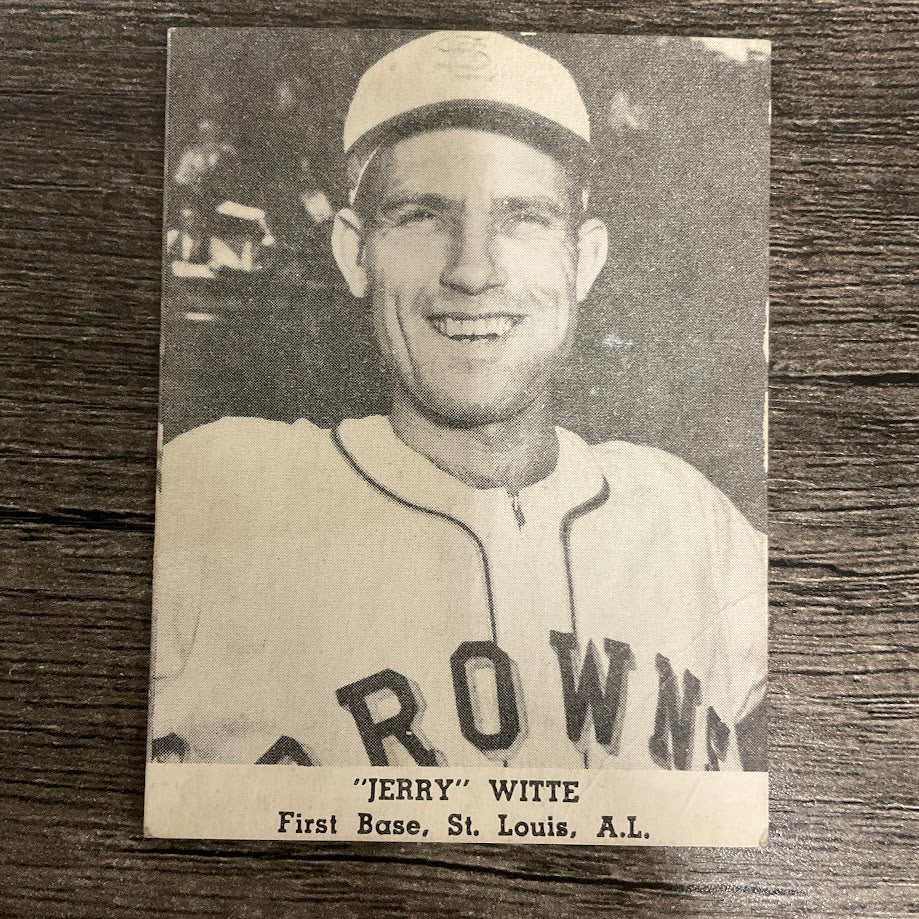 Jerry Witte 1947 Tip-Top Bread Baseball St. Louis Browns