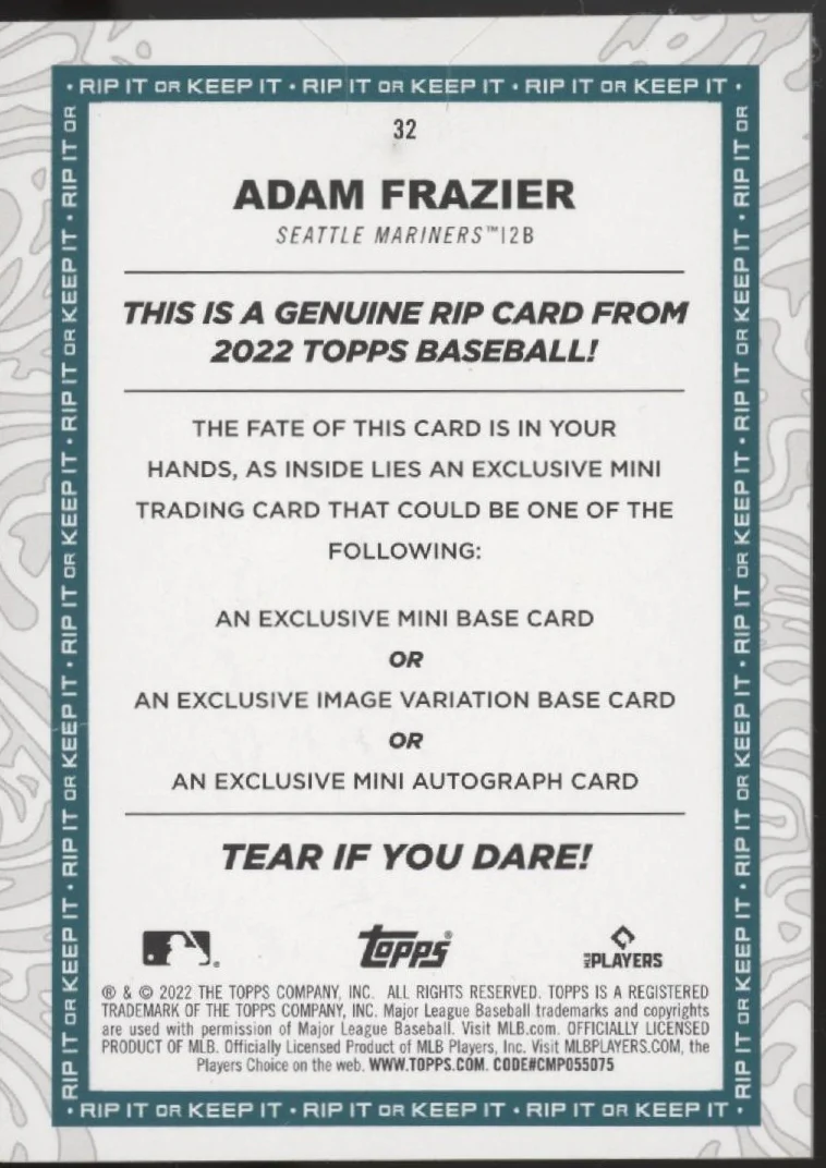 Adam Frazier 2022 Topps Rip Card 08/99 #32