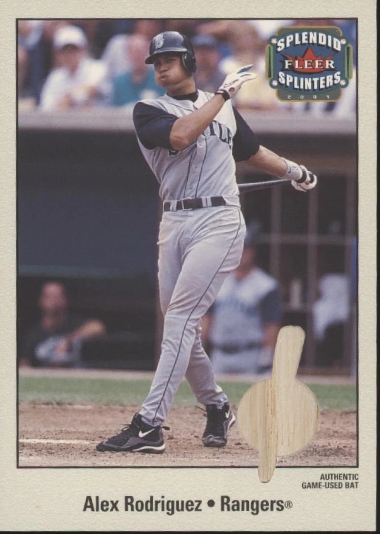 Alex Rodriguez 2003 Fleer Splendid Splinters Bat Relic 288/349 #AR-SS