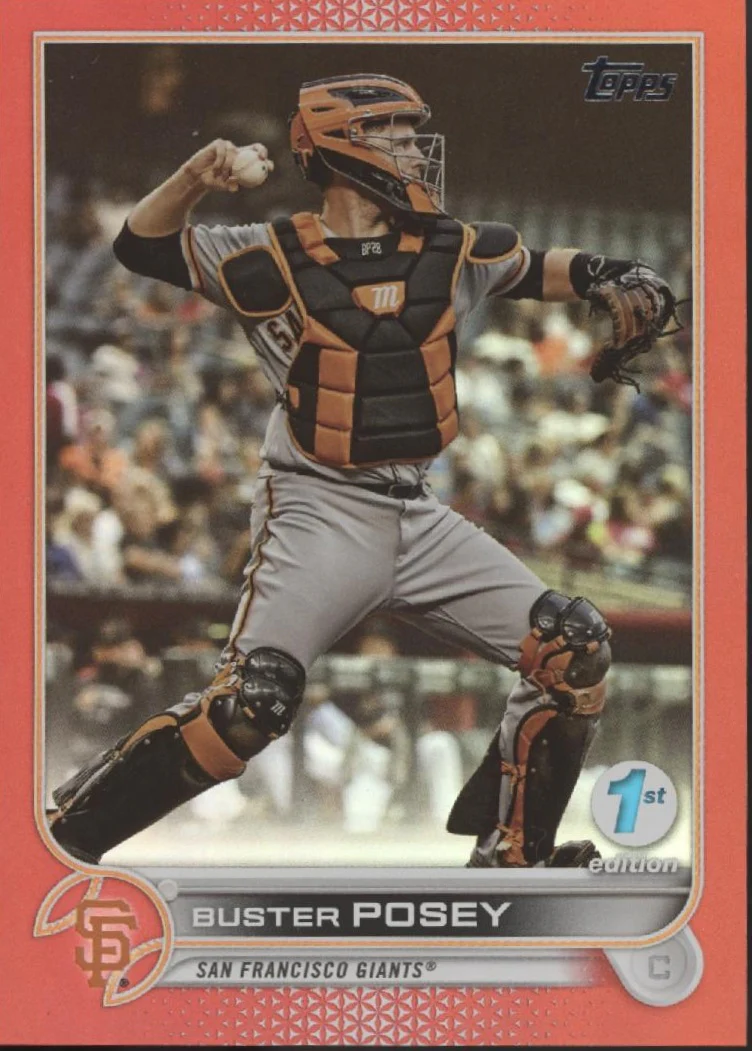 1990-buster-posey-2022-topps-series-1st-edition-red-holo-18-50-209-1.webp Buster Posey 2022 Topps Series 1st Edition Red Holo 18/50 #209