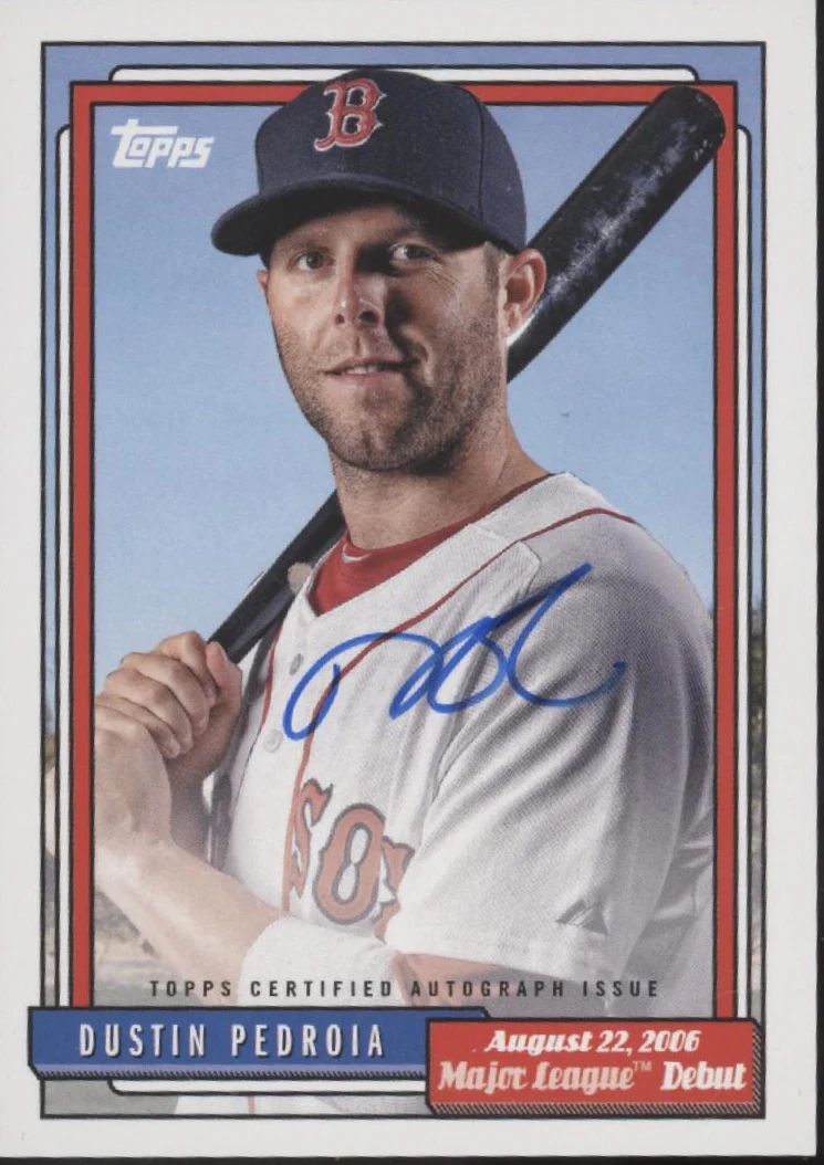 Dustin Pedroia 2022 Topps Archives '92 MLB Debut Auto #72DB-DP
