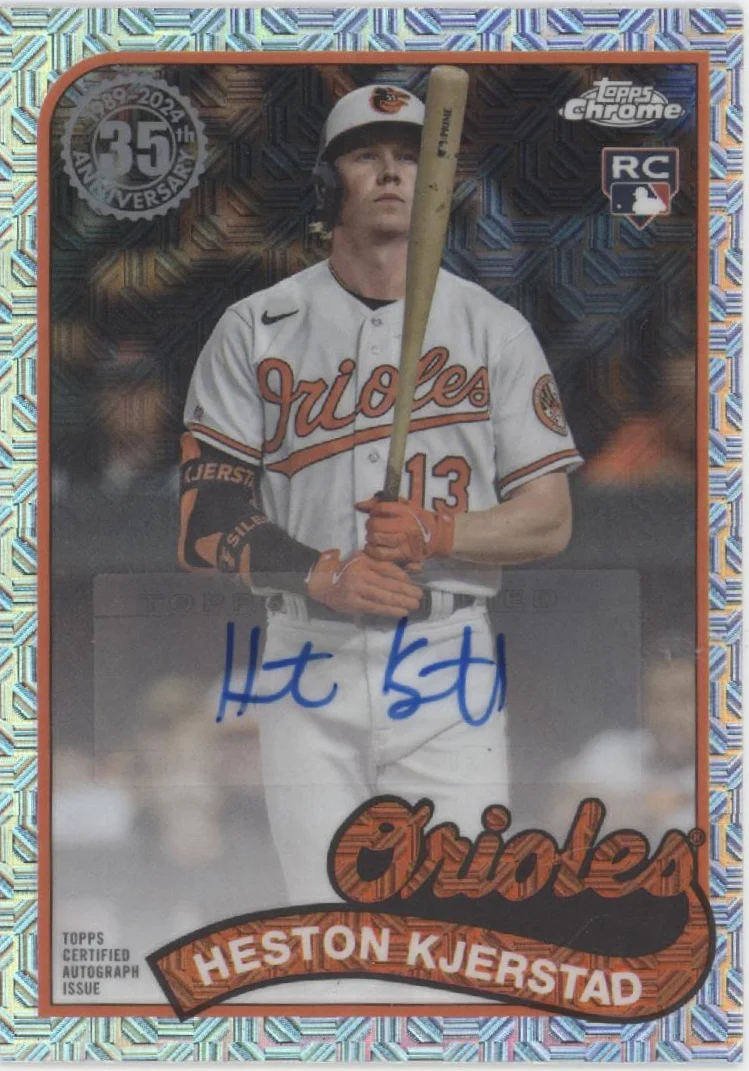 Heston Kjerstad 2024 Topps Chrome 35th Anniversary Mojo Refractor RC Auto /299
