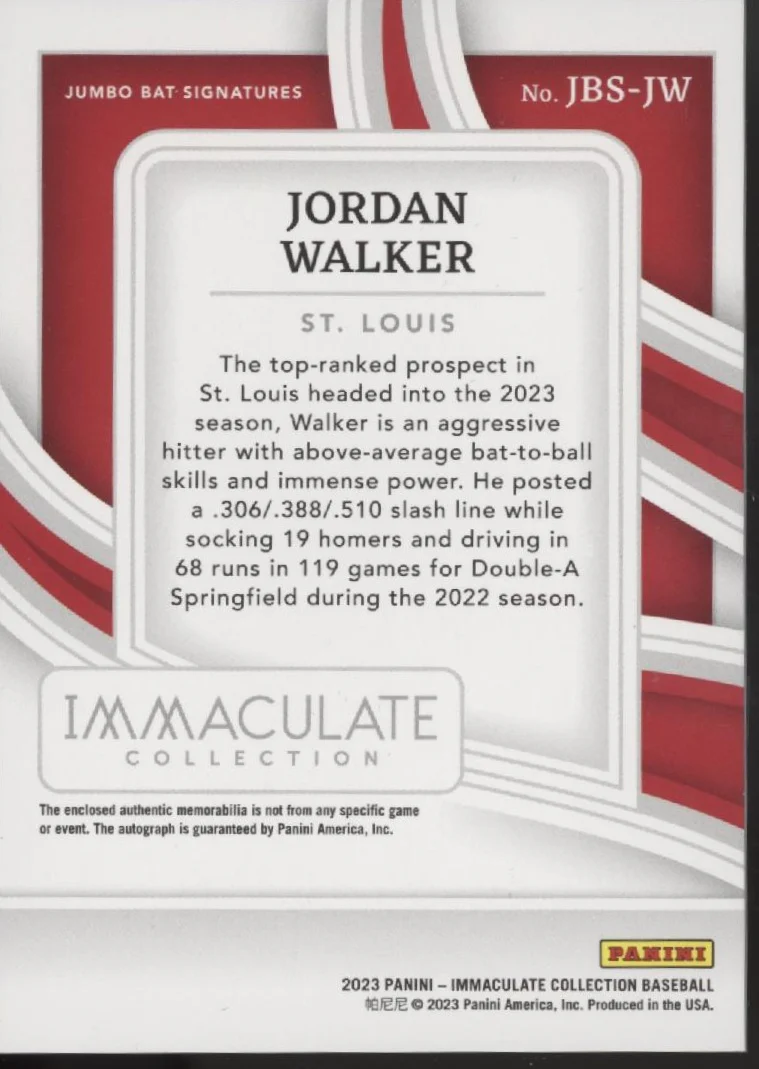 2050-jordan-walker-2023-panini-immaculate-collection-bat-relic-auto-18-35-jbs-jw-2.webp Jordan Walker 2023 Panini Immaculate Collection Bat Relic Auto 18/35 #JBS-JW