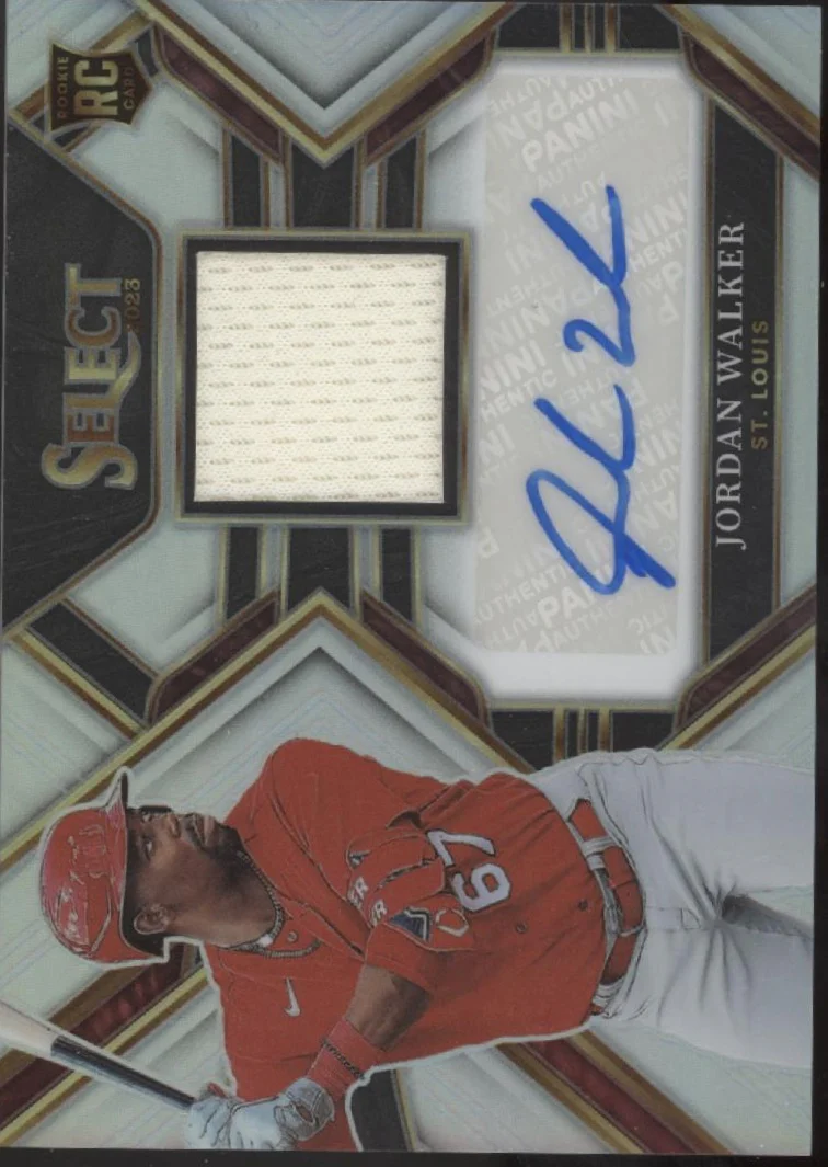 Jordan Walker 2023 Panini Select Refractor Swatch RC Auto 32/99 #PJA-JW