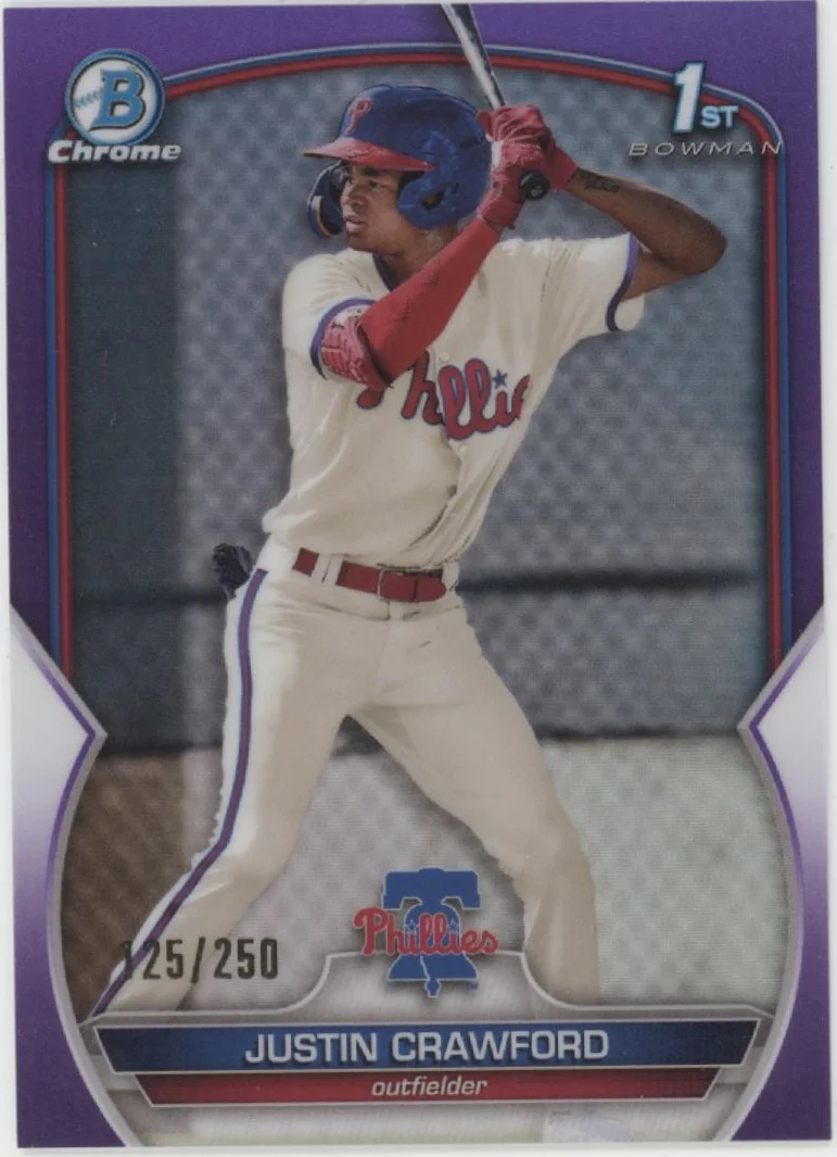 Justin Crawford 2023 Bowman Chrome Purple Refractor 125/250 #BCP-3